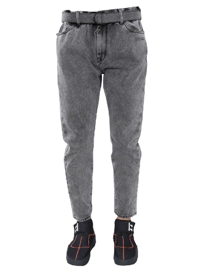 Shop Off-white Slim Low Crotch Jeans In Grey