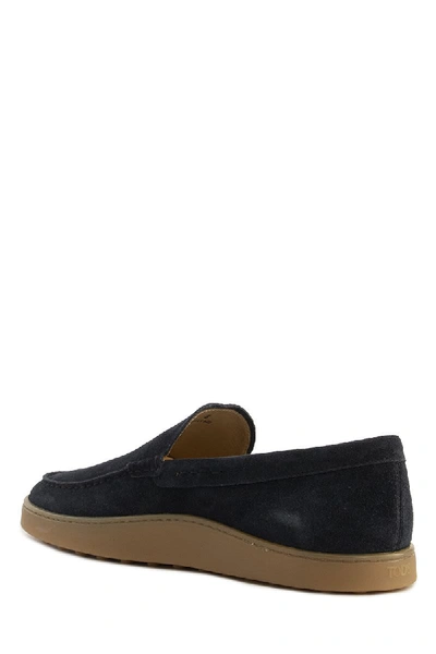 Shop Tod's Slipper Loafers In Suede In Blue