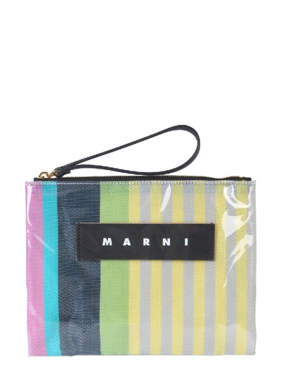 Shop Marni Small Glossy Grip Pouch In Multicolour