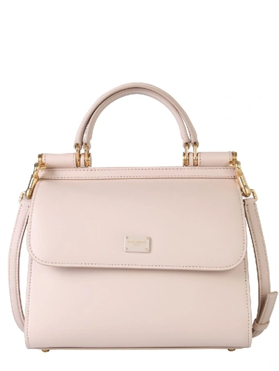 Shop Dolce & Gabbana Small Sicily 58 Bag In Powder