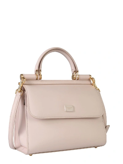 Shop Dolce & Gabbana Small Sicily 58 Bag In Powder