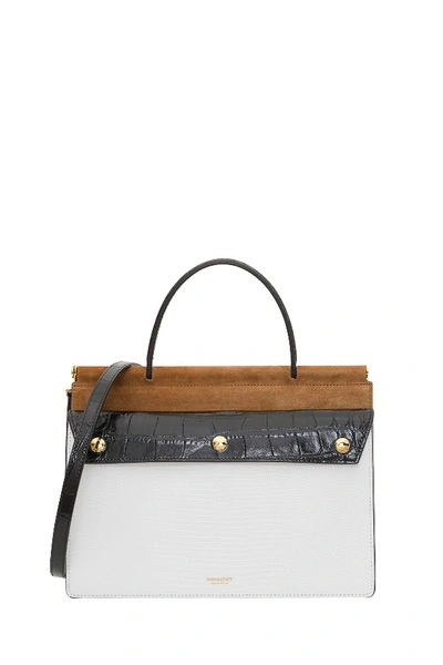 Shop Burberry Small Title Pocket Bag In White