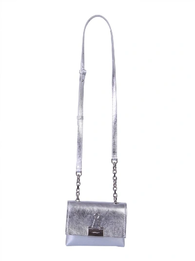 Shop Off-white Small"laminate Soft" Bag In Silver