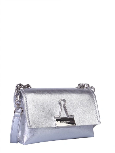 Shop Off-white Small"laminate Soft" Bag In Silver