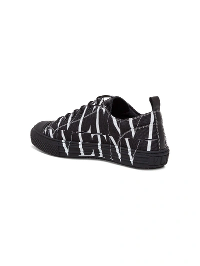 Shop Valentino Giggles Vltn Fabric Sneakers In Black