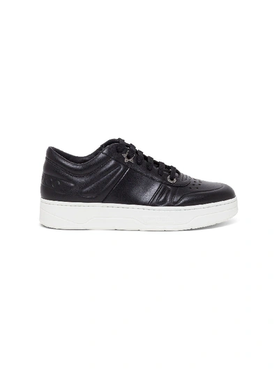 Shop Jimmy Choo Hawaii Sneakers In Leather In Black