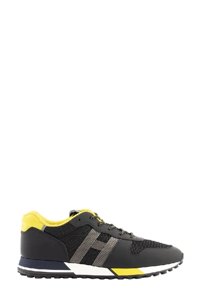 Shop Hogan Sneakers H383 Black, Yellow In Black, Yellow