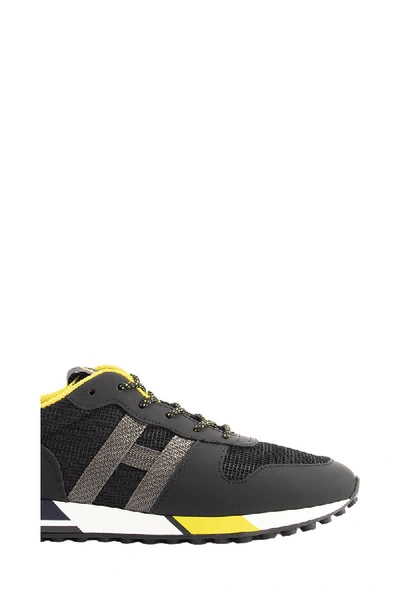 Shop Hogan Sneakers H383 Black, Yellow In Black, Yellow