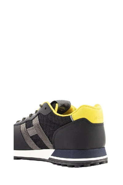 Shop Hogan Sneakers H383 Black, Yellow In Black, Yellow