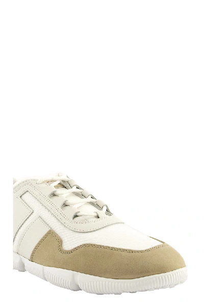 Shop Tod's Sneakers In Nubuck And High Tech Fabric In White/beige