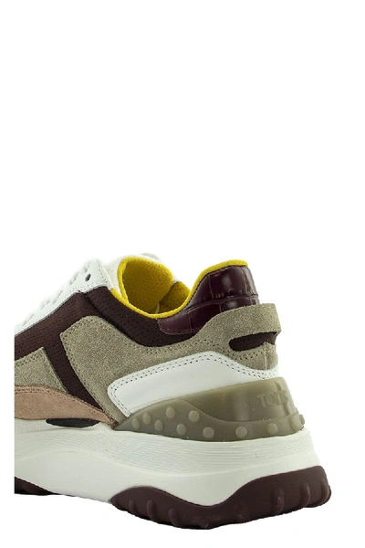 Shop Tod's Sneakers In Suede And Nubuck In Pink And Beige