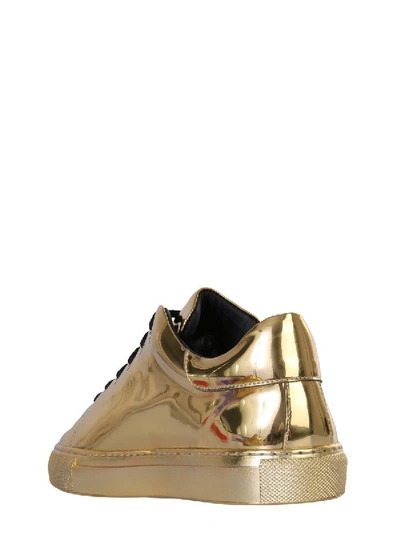 Shop Moschino Sneakers With Logo In Gold