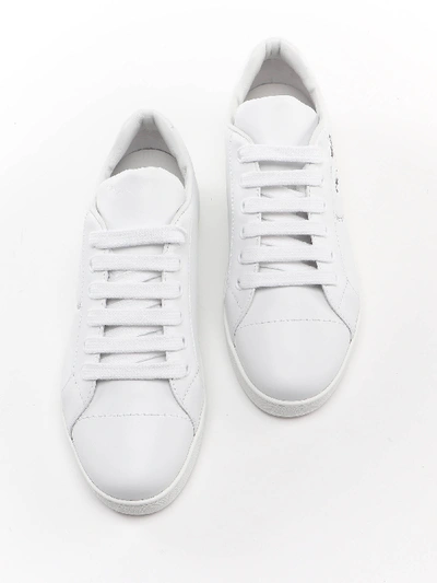 Shop Prada Sneakers With Logo In Bianco