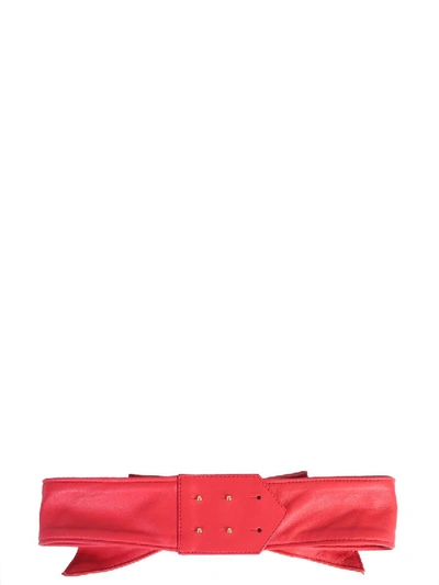 Shop Philosophy Di Lorenzo Serafini Soft Belt With Bow In Red