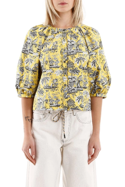 Shop Staud Dill Top In Marigold Toile