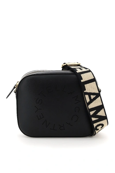 Shop Stella Mccartney Camera Bag With Perforated Logo In Black