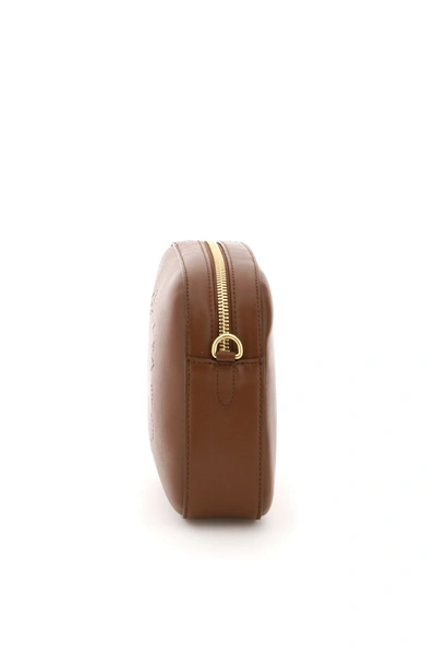 Shop Stella Mccartney Camera Bag With Perforated Logo In Cinnamon