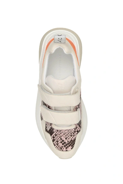 Stella Mccartney Python Effect Eclypse Touch Strap Sneakers In White Sorbet Ma