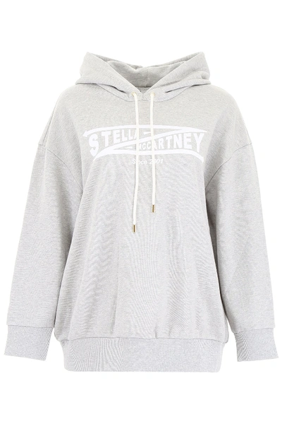 Shop Stella Mccartney Logo Hoodie In Grey Melange