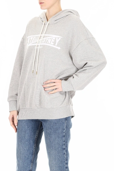 Shop Stella Mccartney Logo Hoodie In Grey Melange