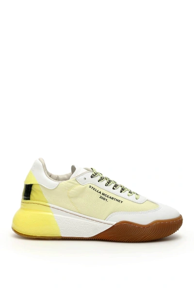 Shop Stella Mccartney Loop Runner Sneakers In White Yellow