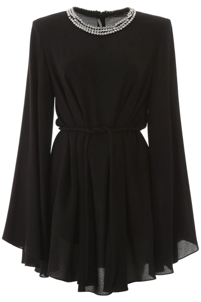 Shop Stella Mccartney Shaniya Mini Dress With Crystals In Black