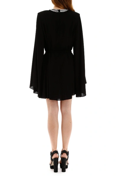 Shop Stella Mccartney Shaniya Mini Dress With Crystals In Black