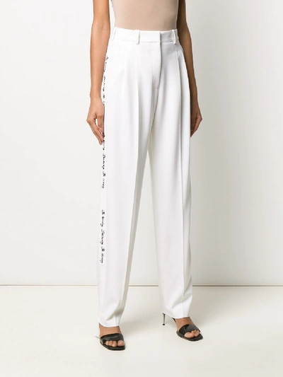 Shop Stella Mccartney Trousers In Bianco