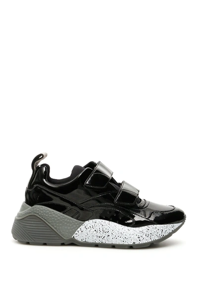 Shop Stella Mccartney Velcro Eclypse Sneakers In Black White Black