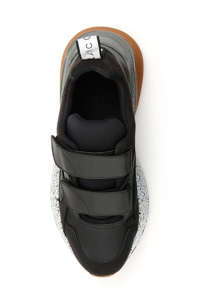 Shop Stella Mccartney Velcro Strap Eclypse Sneakers In Nero Gr Wh