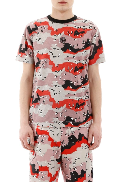 Stone Island Desert Camo-print Cotton-jersey T-shirt In Stucco