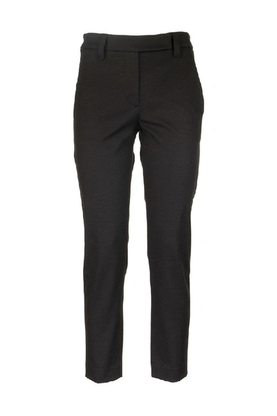 Shop Brunello Cucinelli Stretch Cotton Cover Slim Fit Trousers In Black