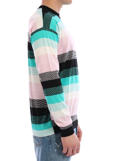 Shop Loewe Stripe Anagram Sweater In Multicolor