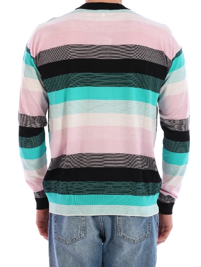 Shop Loewe Stripe Anagram Sweater In Multicolor