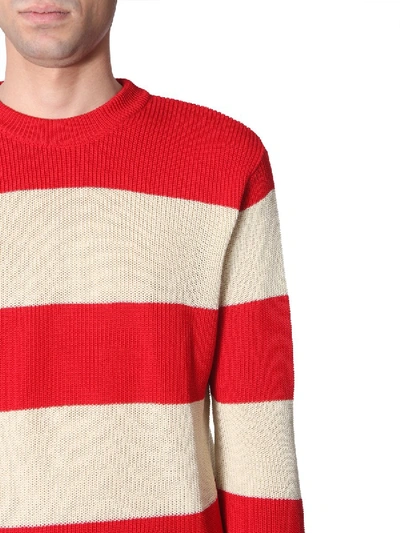 Shop Ami Alexandre Mattiussi Striped Cotton Sweater In Multicolour