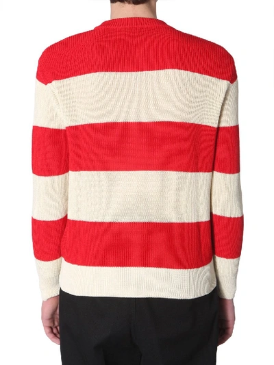 Shop Ami Alexandre Mattiussi Striped Cotton Sweater In Multicolour