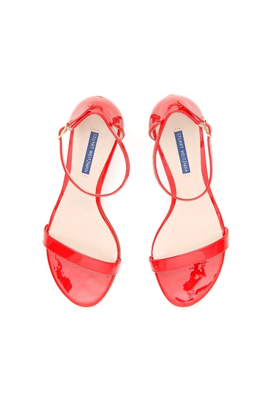 Shop Stuart Weitzman Nunakedstraight Sandals In Follow Me Red