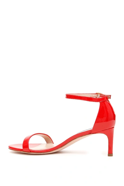 Shop Stuart Weitzman Nunakedstraight Sandals In Follow Me Red
