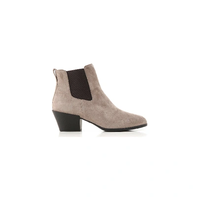 Shop Hogan Suede Ankle Boot In Grigio