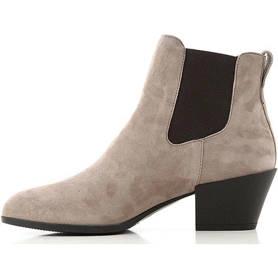 Shop Hogan Suede Ankle Boot In Grigio