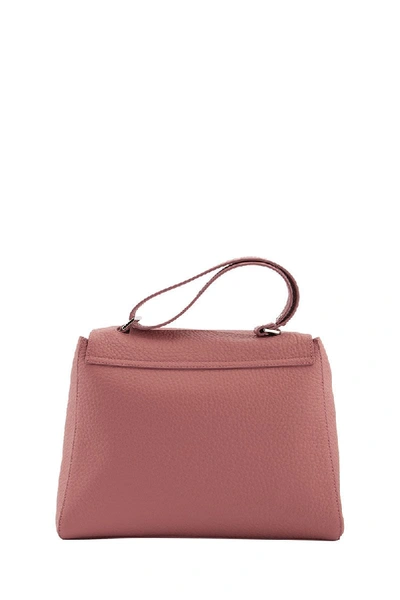 Shop Orciani Sveva Soft Medium Leather Shoulder Bag In Bubble Pink