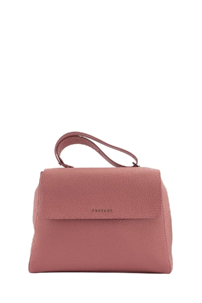 Shop Orciani Sveva Soft Medium Leather Shoulder Bag In Bubble Pink