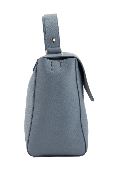 Shop Orciani Sveva Soft Medium Leather Shoulder Bag In Light Blue