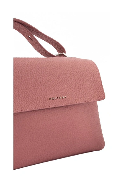 Shop Orciani Sveva Soft Medium Leather Shoulder Bag In Bubble Pink