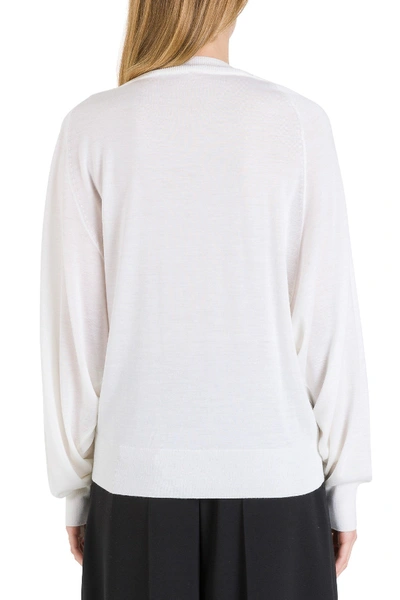 Shop Chloé Sweater With Lace Insert In White