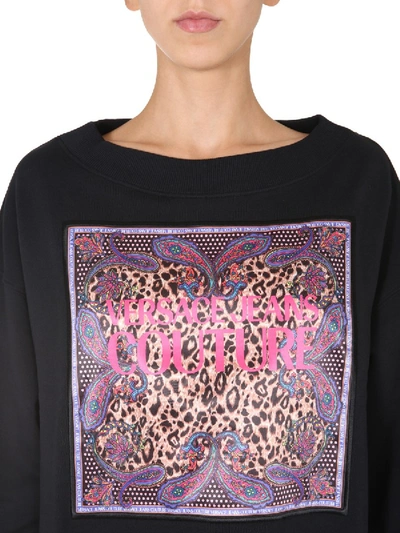 Shop Versace Jeans Couture Sweatshirt With Patch In Black