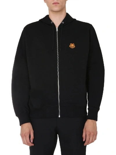 Shop Kenzo Sweatshirt With Zip In Black