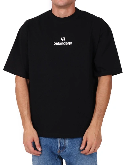 Shop Balenciaga T-shirt Logo Black