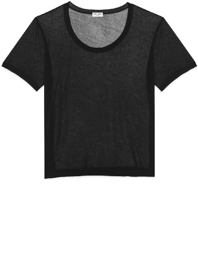 Shop Saint Laurent T-shirt Transparent Cotton In Black