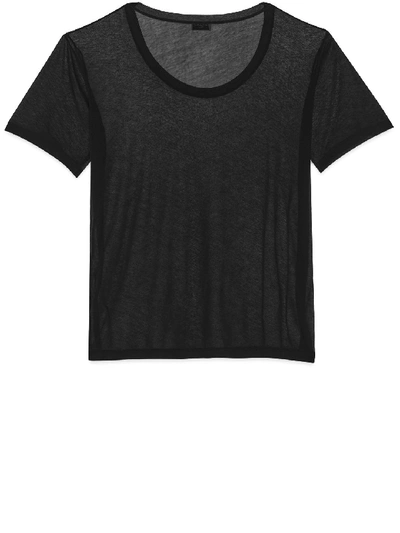 Shop Saint Laurent T-shirt Transparent Cotton In Black